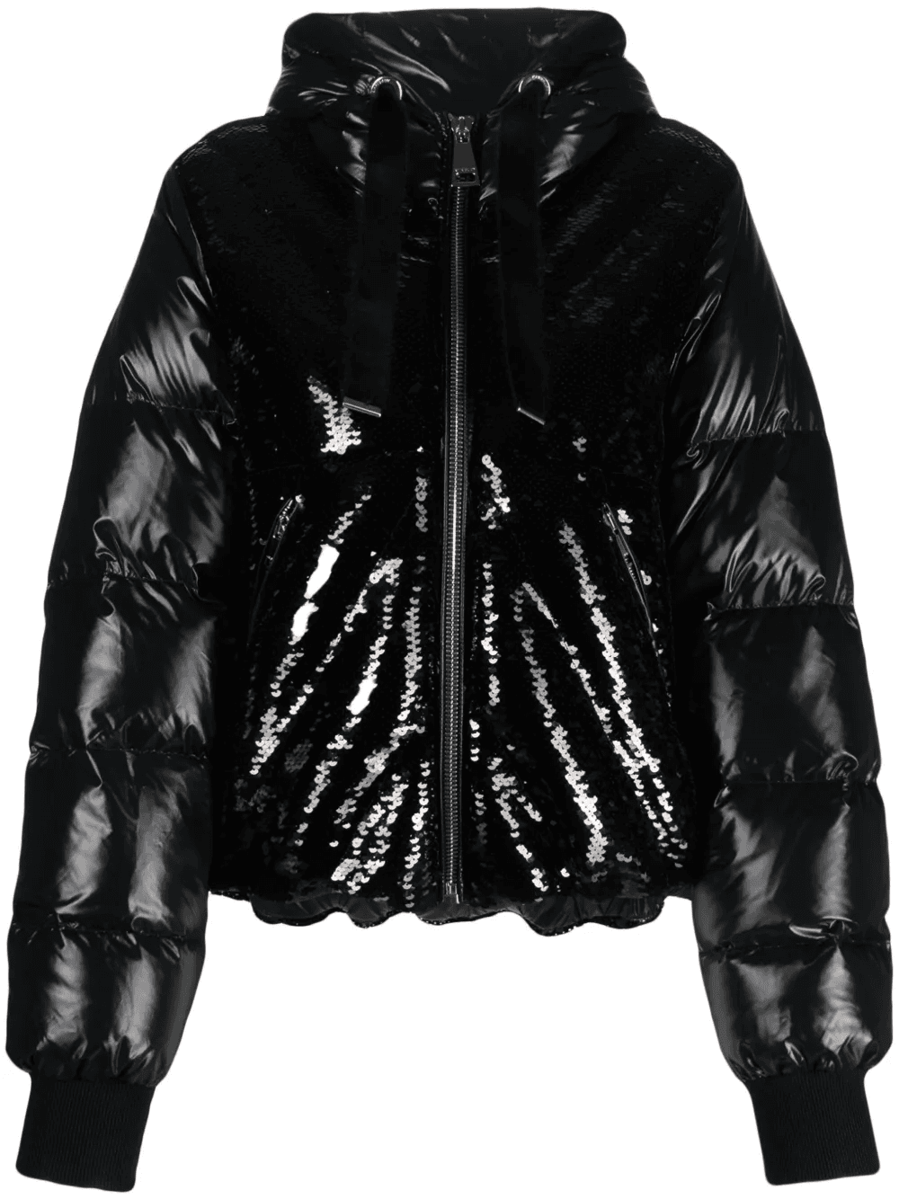 Puff Glossy Sequins hooded jacket - Image 1