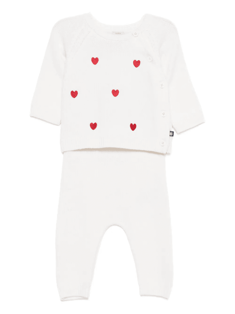heart-embroidered trousers set - Image 1