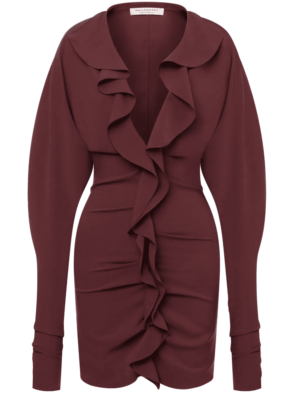 V-neck ruffled mini dress - Image 1