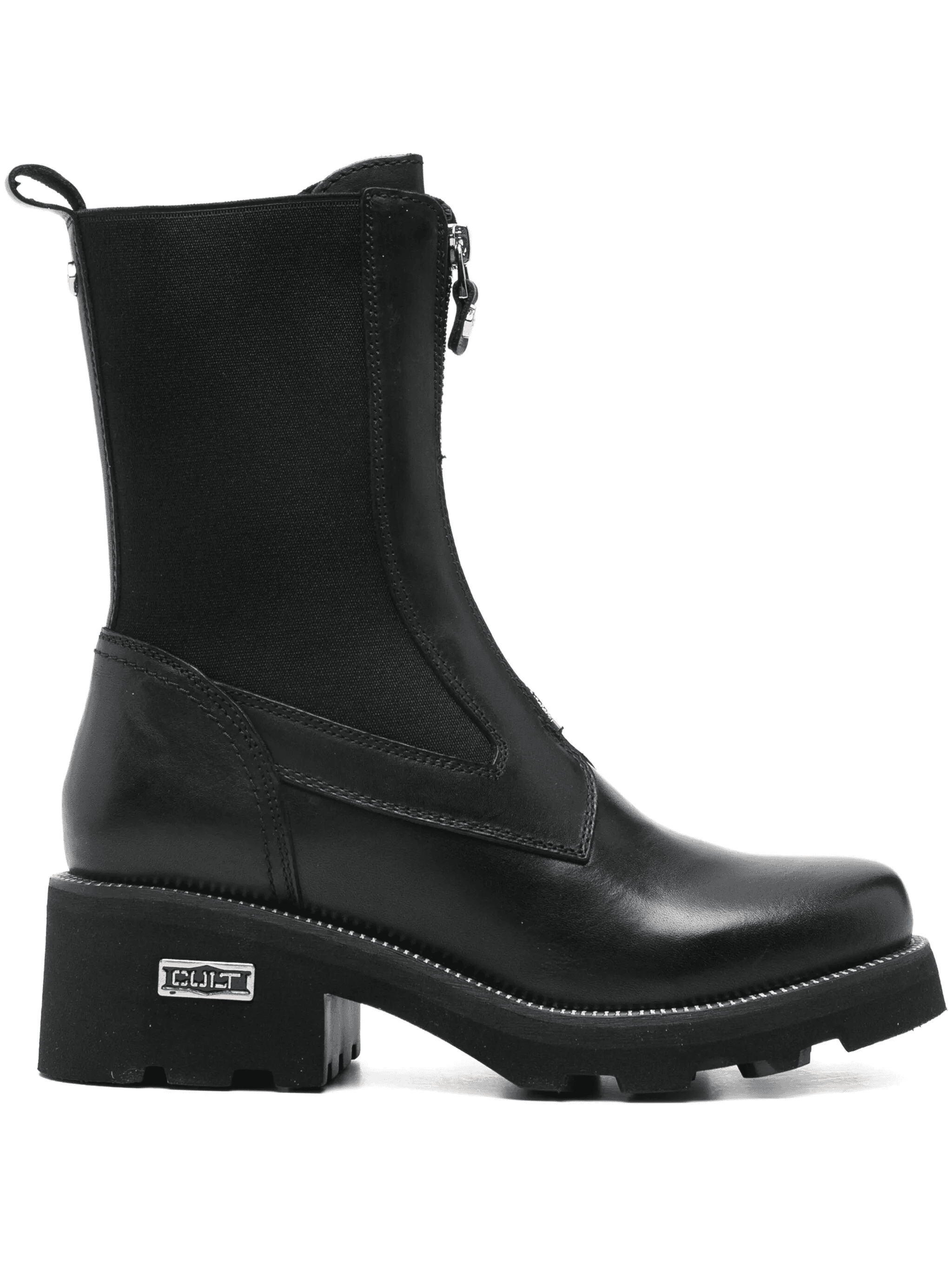 zip-front leather boots - Image 1