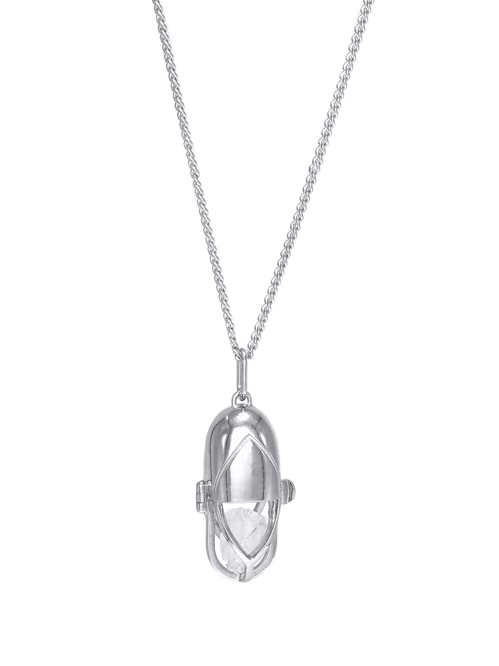 capsule crystal pendant necklace - Image 1