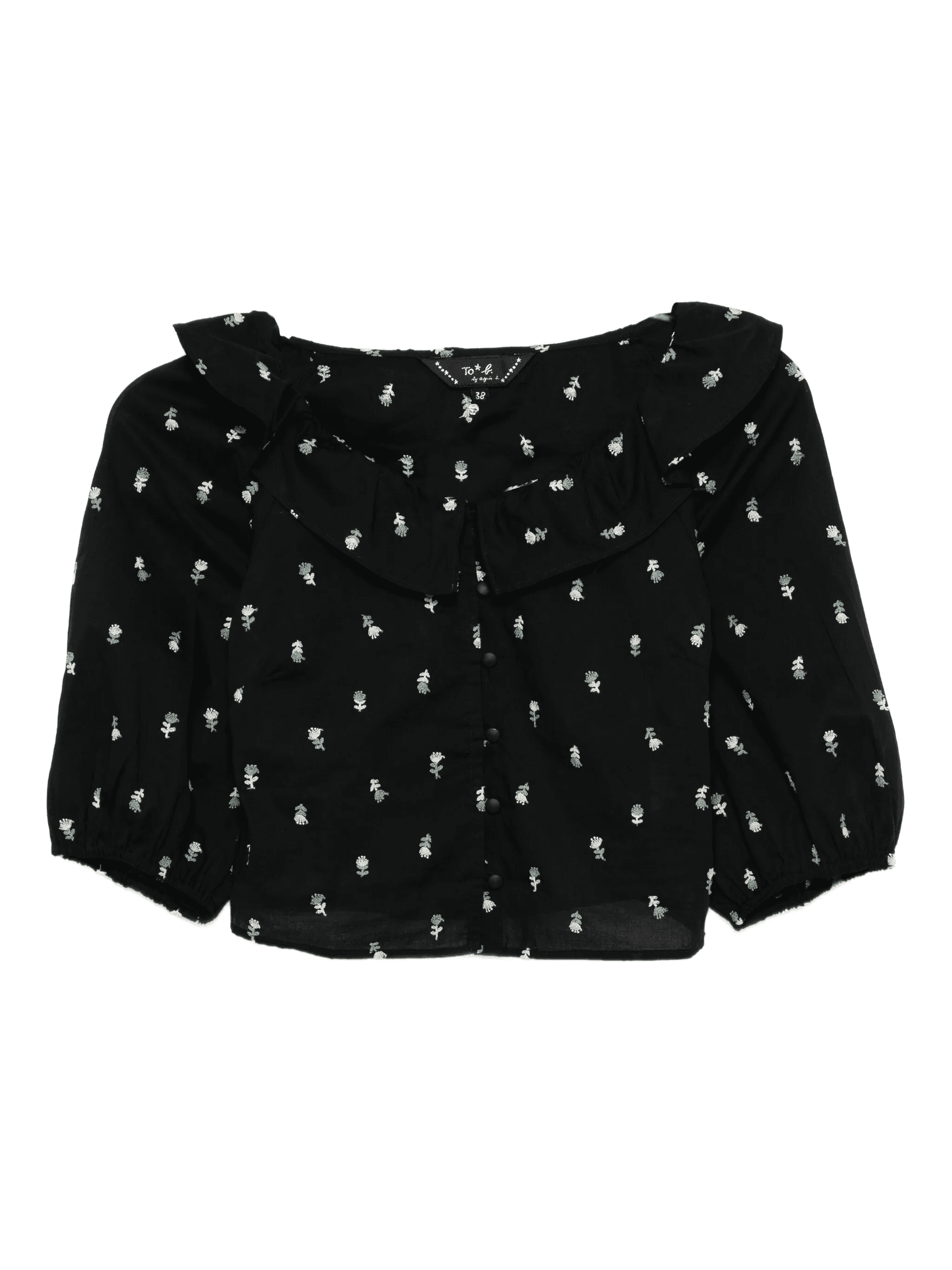 floral-embroidered blouse - Image 1