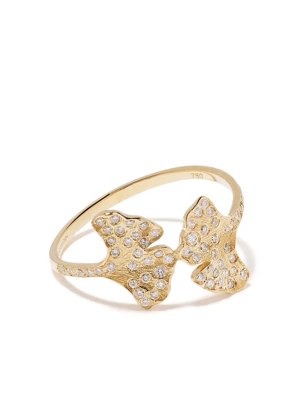 18kt yellow gold Ginkgo diamond ring - Image 1