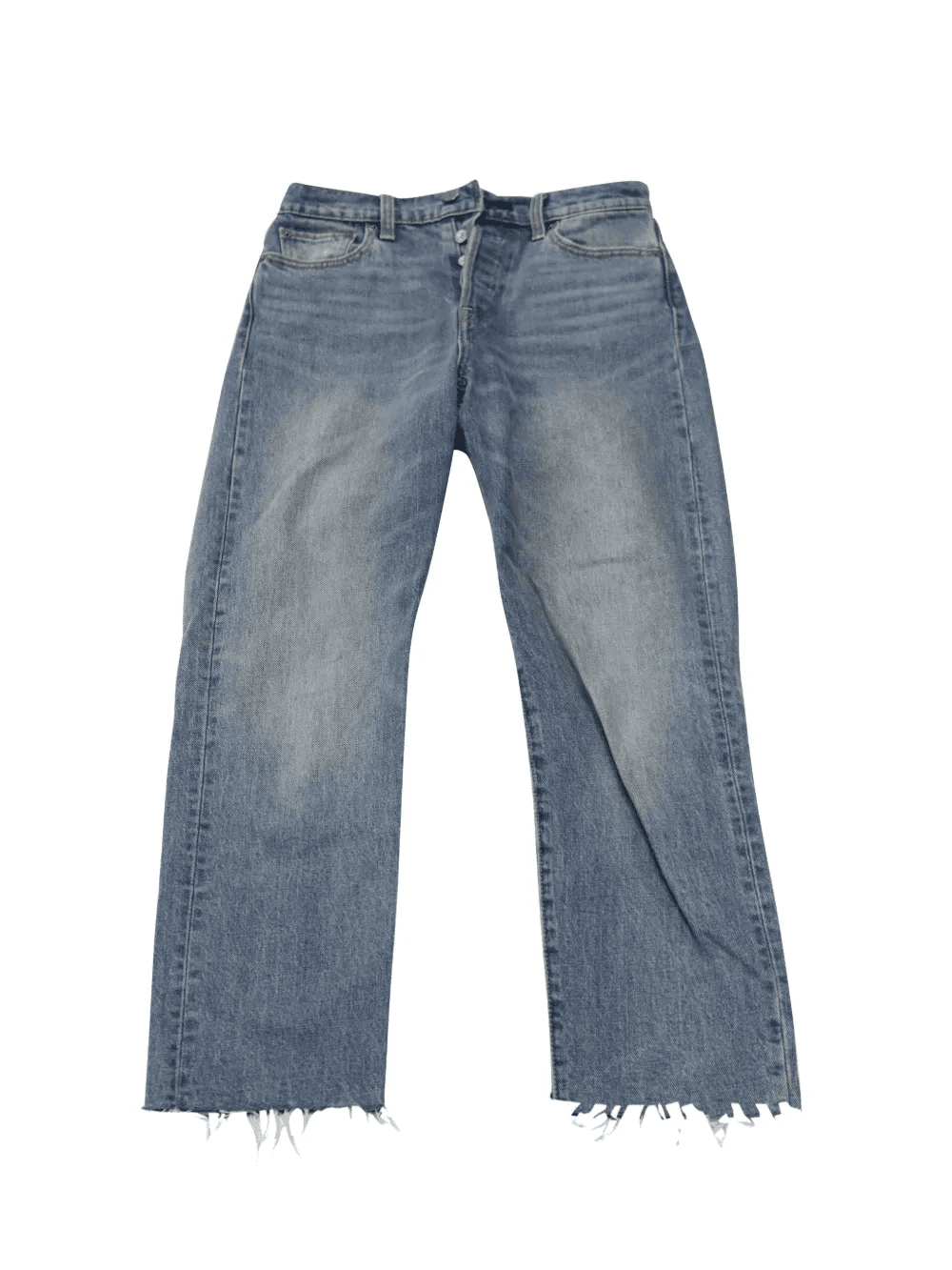 straight distressed-hem jeans - Image 1