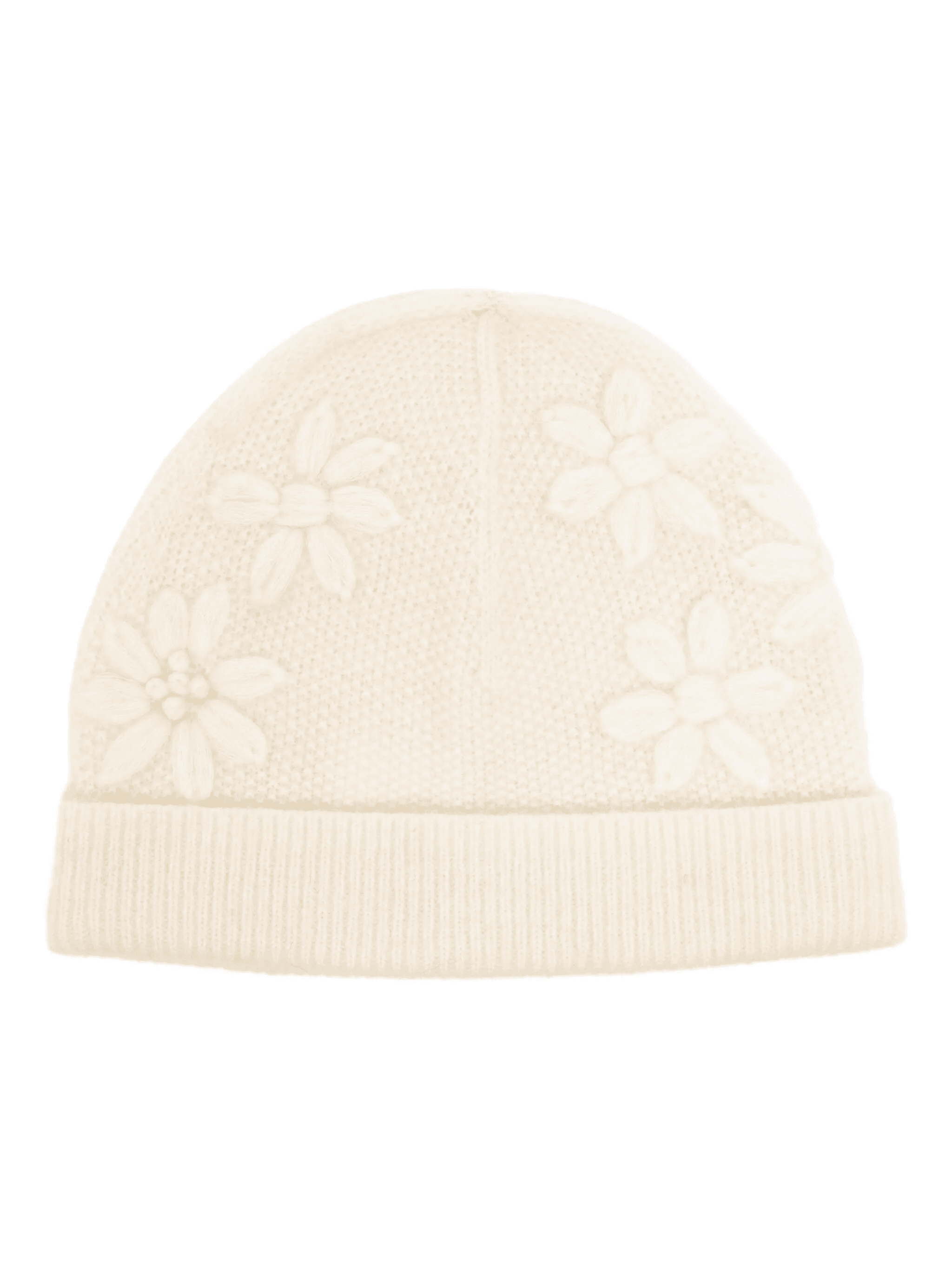 floral-embroidered knit beanie - Image 1