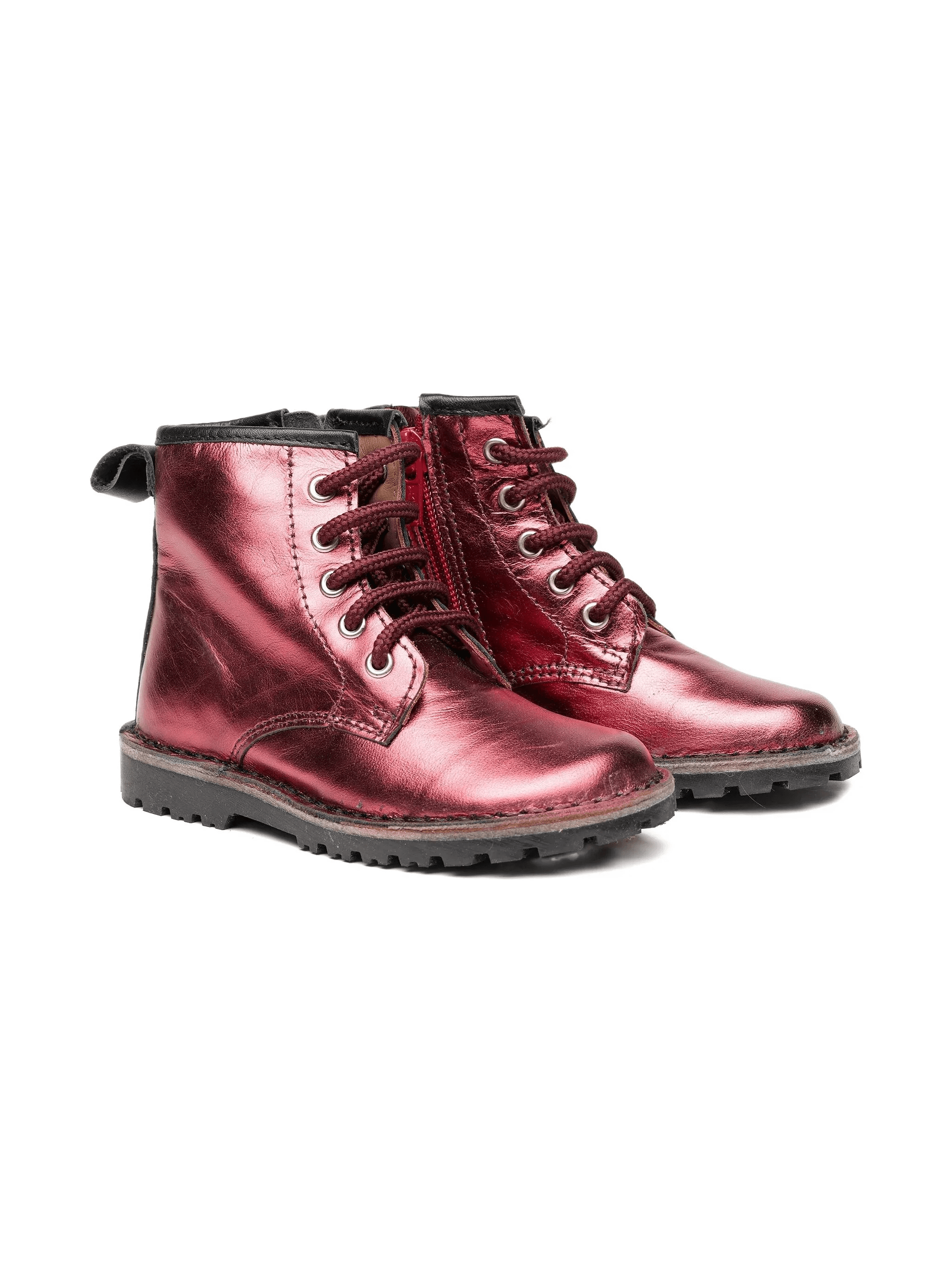 lace-up laminated ankle boots - Image 1