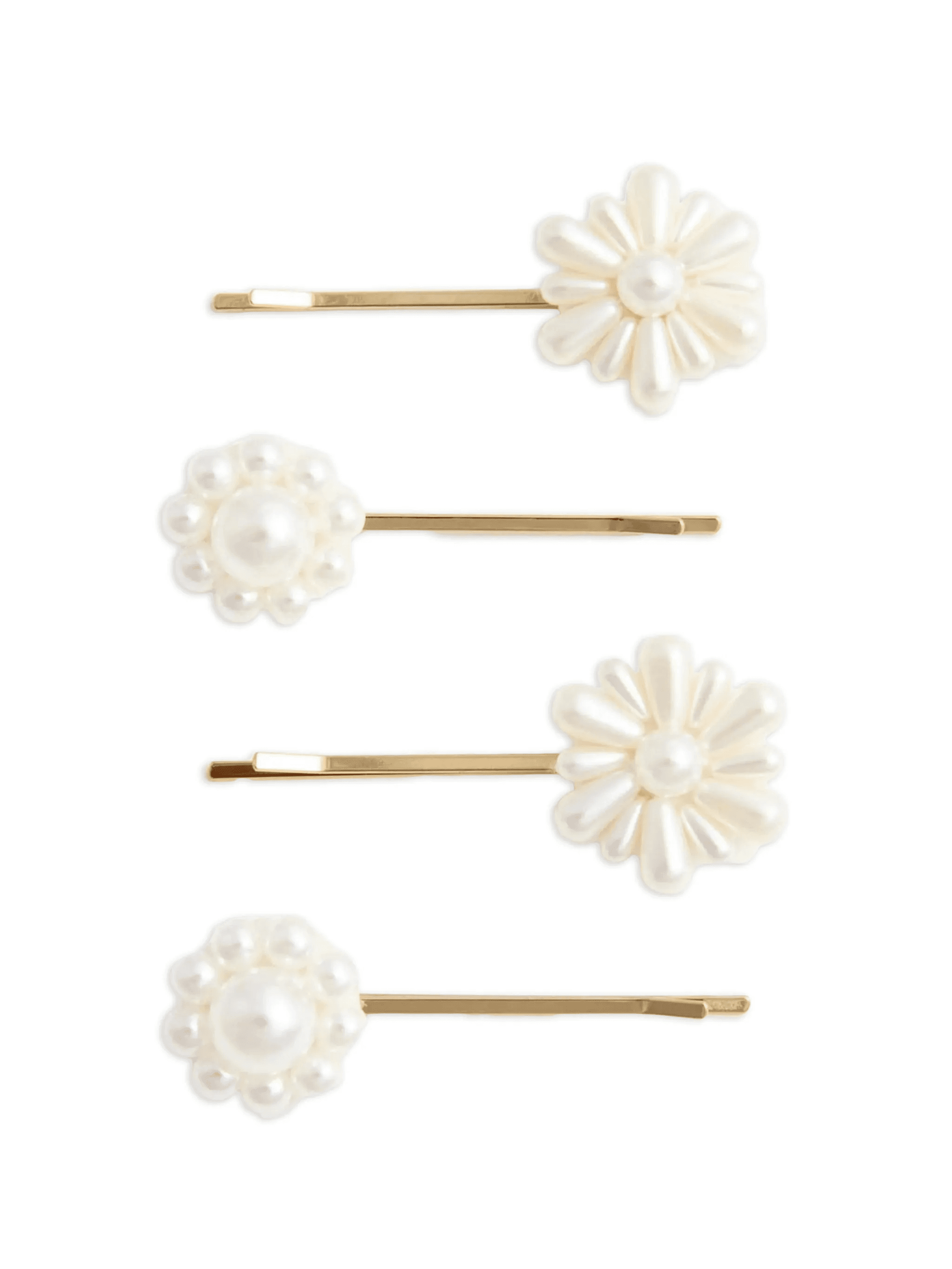 pearl flower hair clips (set of four) - Image 1