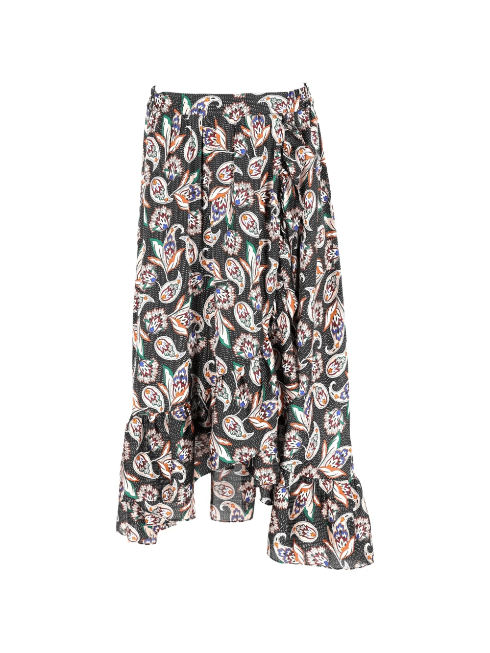 paisley-print ruffled midi skirt - Image 1