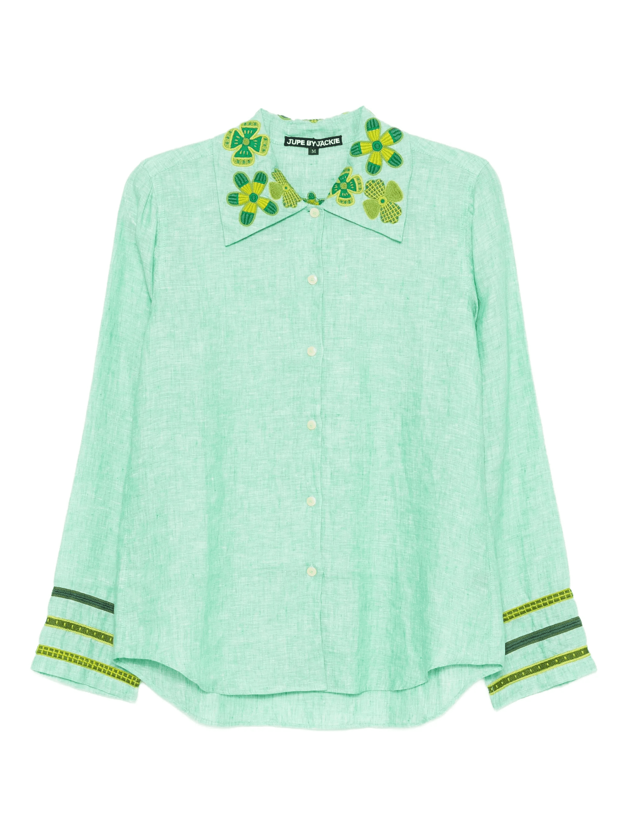 floral-embroidered shirt - Image 1