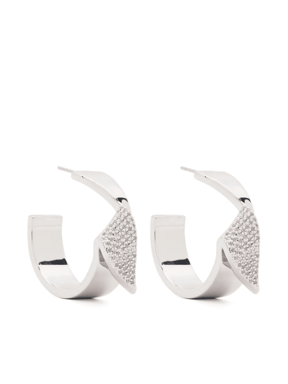 pavé folded hoops earrings - Image 1