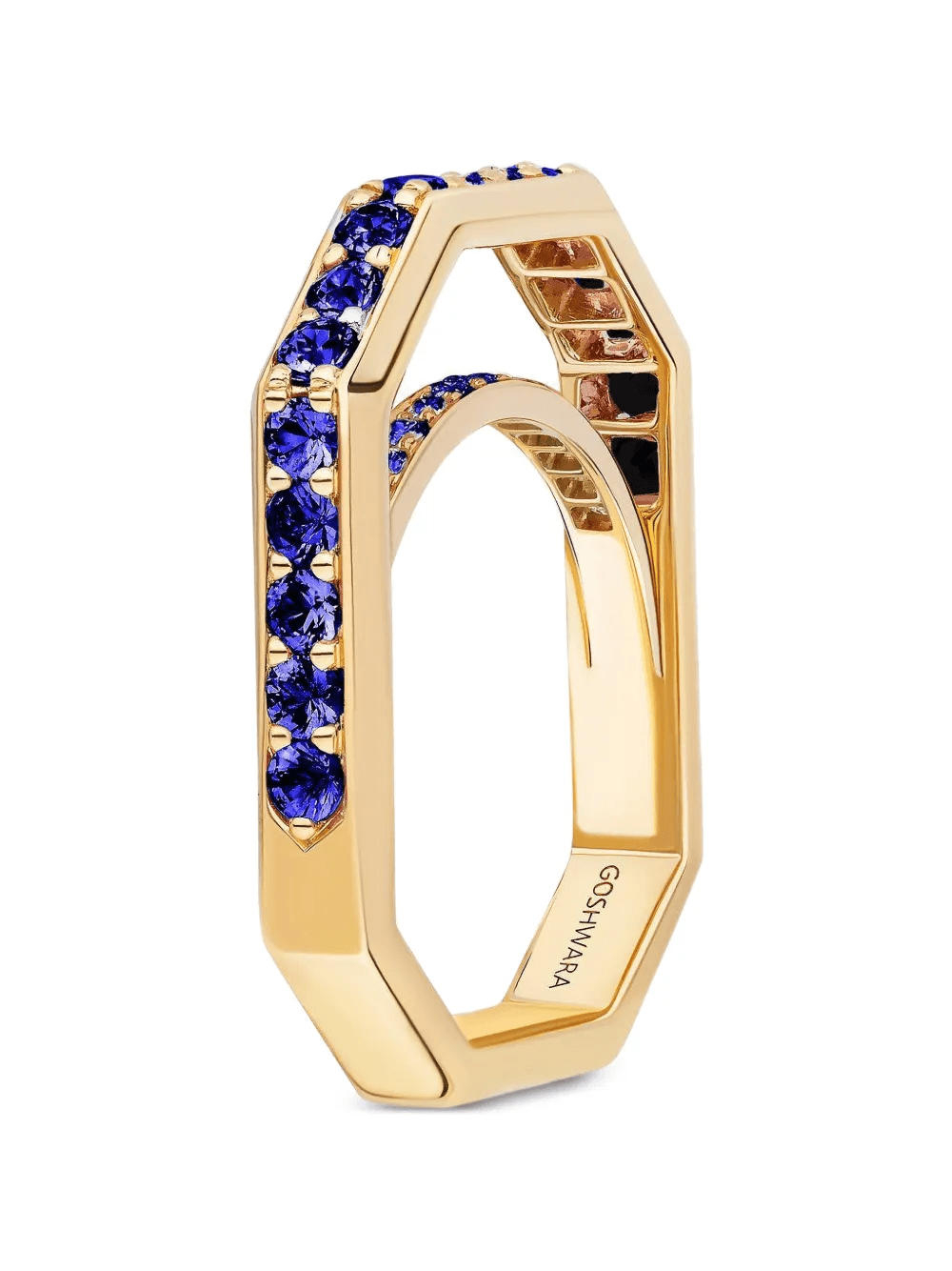 blue-sapphire square ring - Image 1