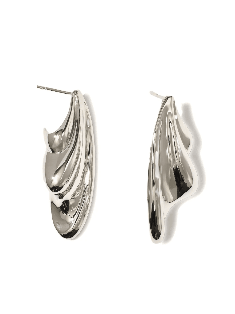 statement wave silver earrings - Image 1