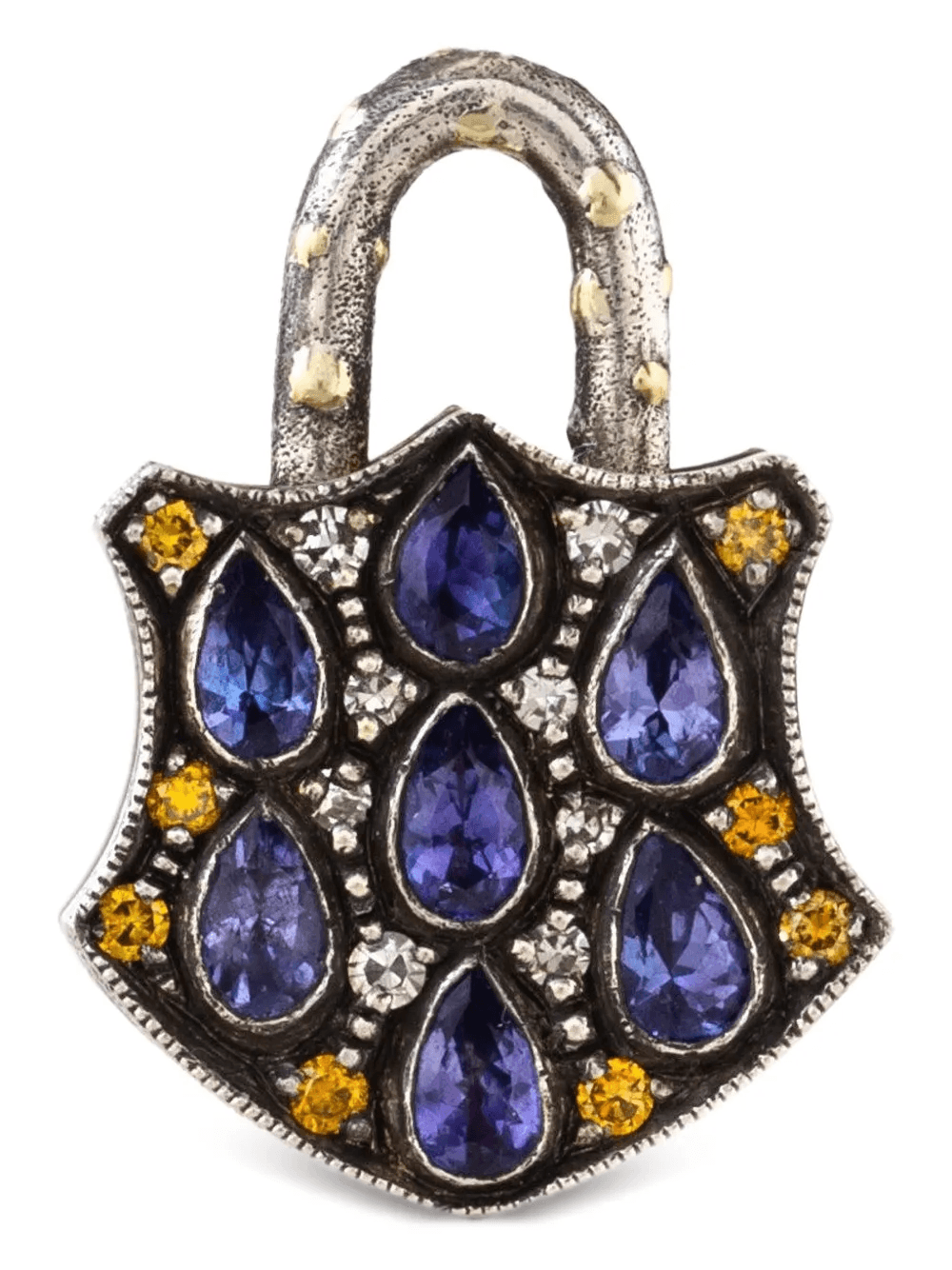 sterling silver Padlock tanzanite and diamond pendant - Image 1