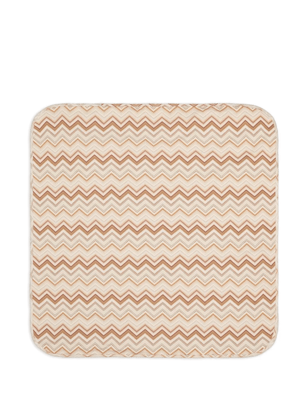 zigzag-print crochet-trim blanket - Image 1