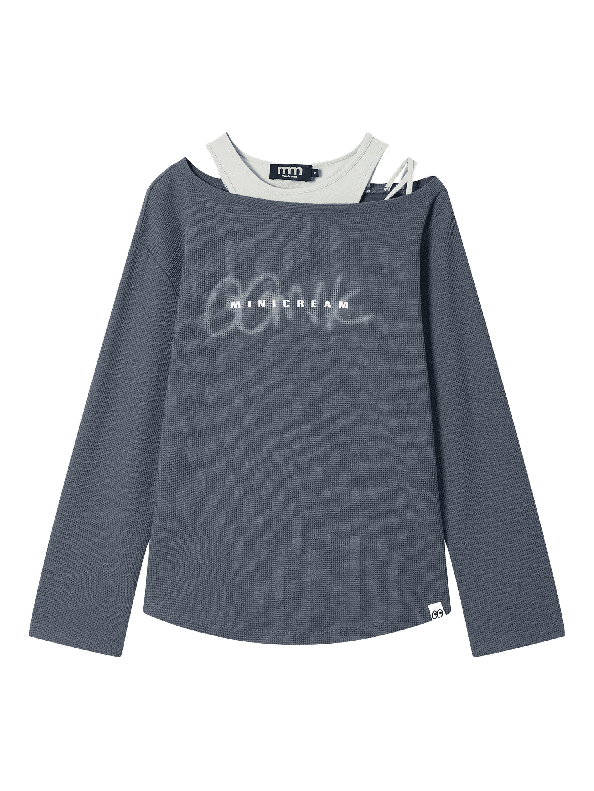 waffle-knit off-shoulder top - Image 1