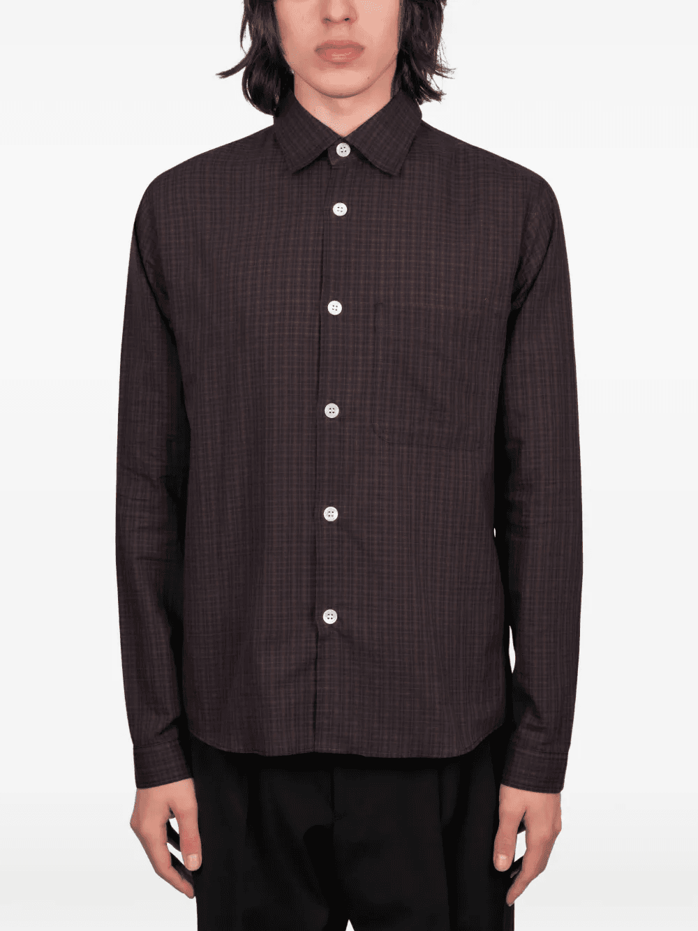 checked chest-pocket shirt - Image 1