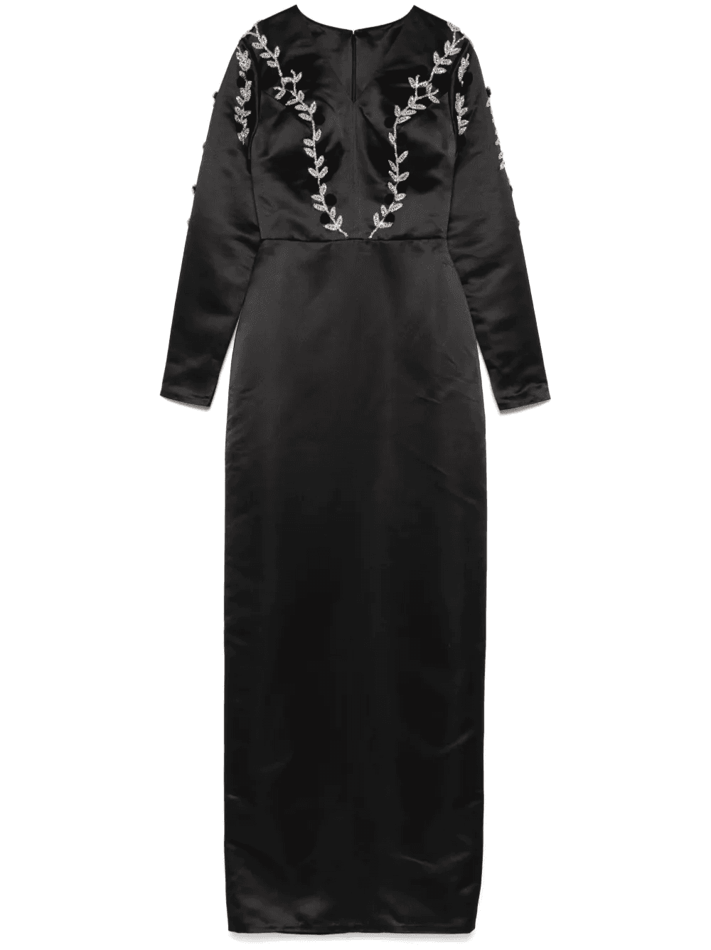 embroidered-detail satin gown - Image 1