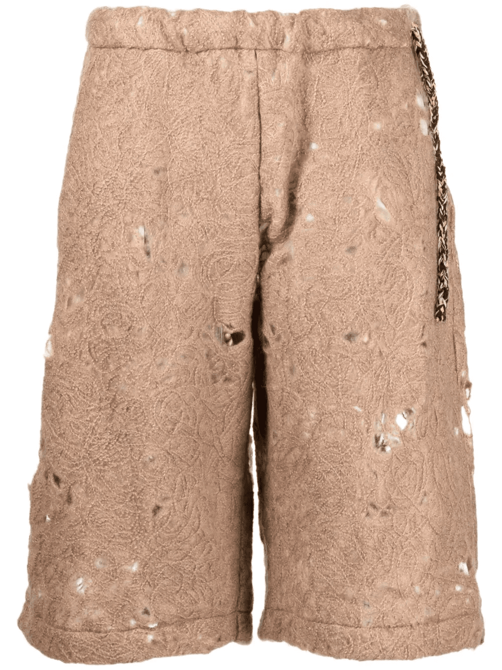 distressed open-knit shorts - Image 1