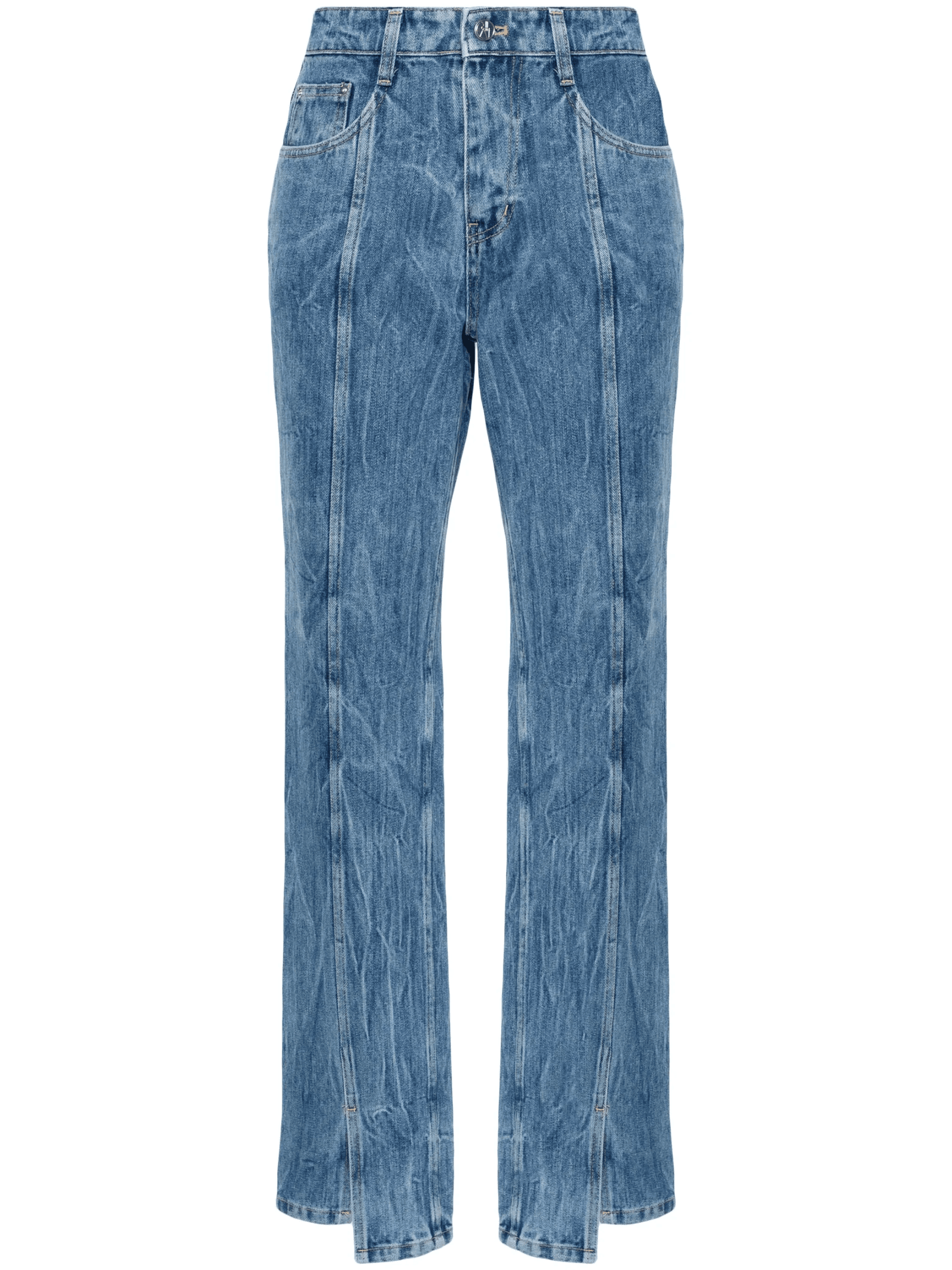wrinkled-detailed cotton jeans - Image 1