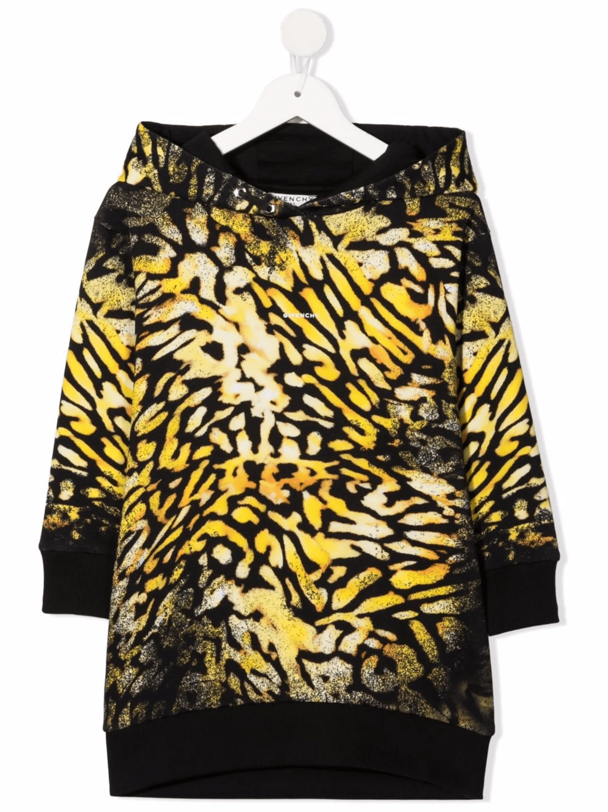 abstract-print hooded dress - Image 1