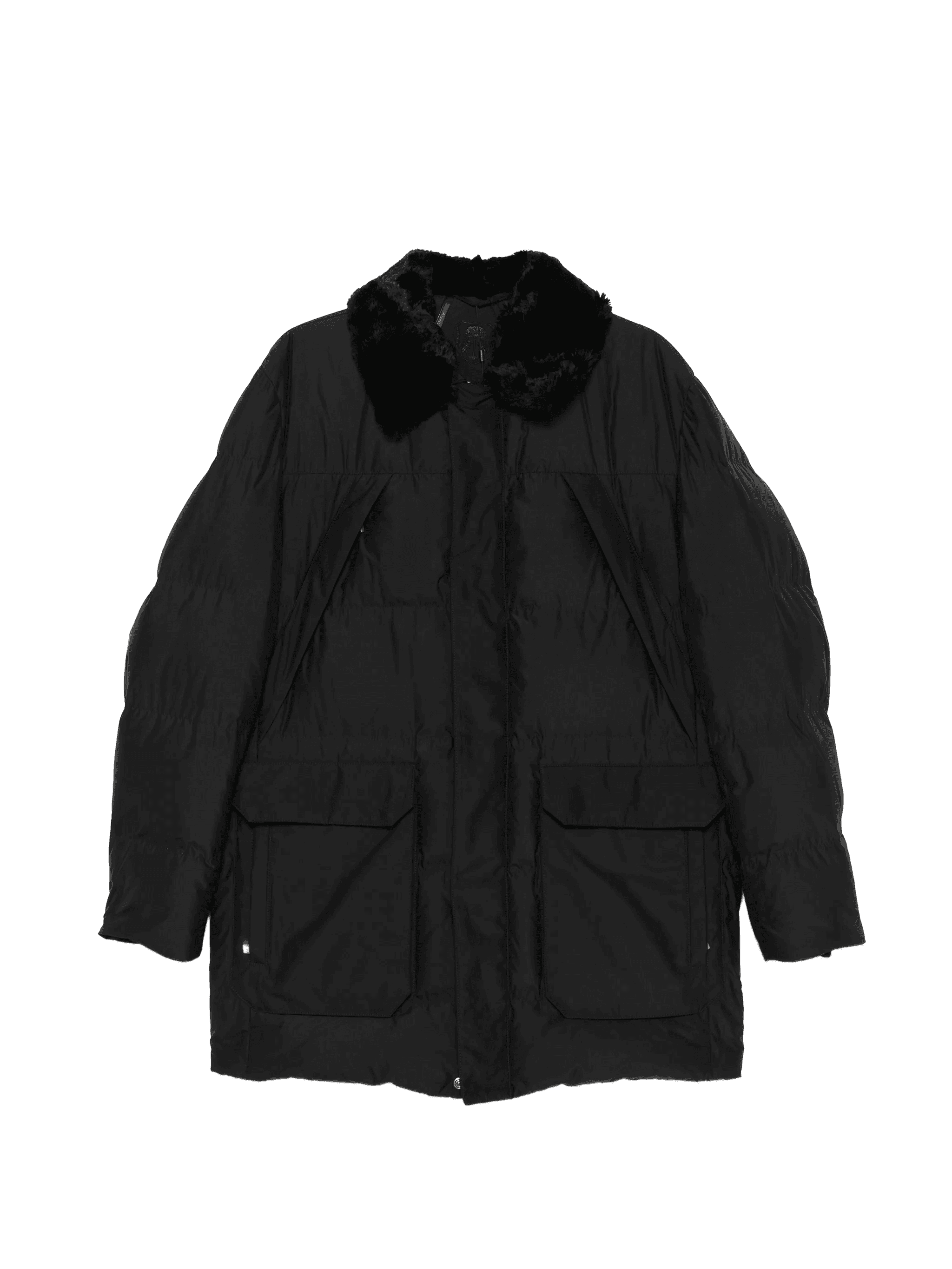 fur collar pocket jacket - Image 1
