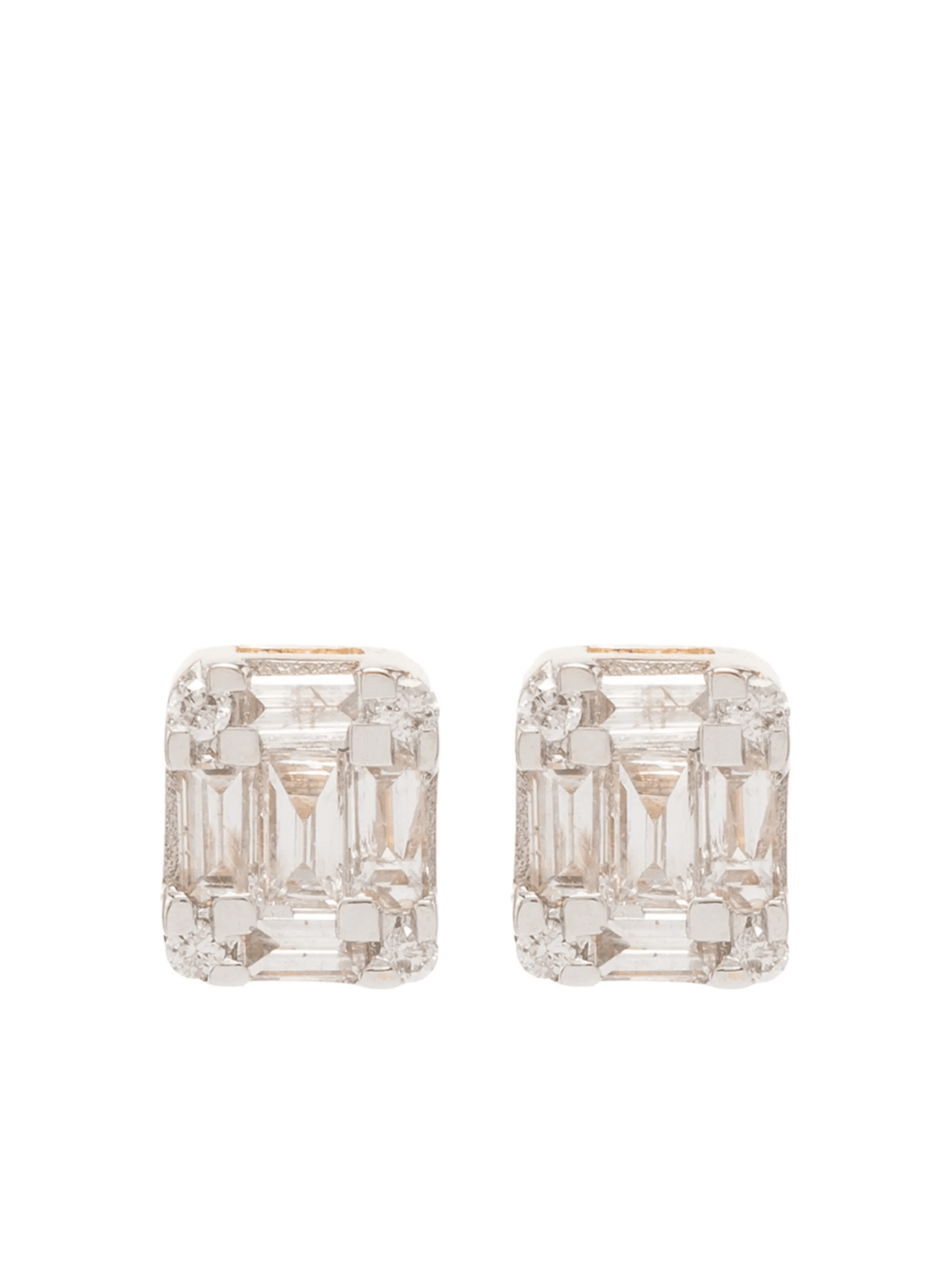 14kt yellow gold diamond stud earrings - Image 1