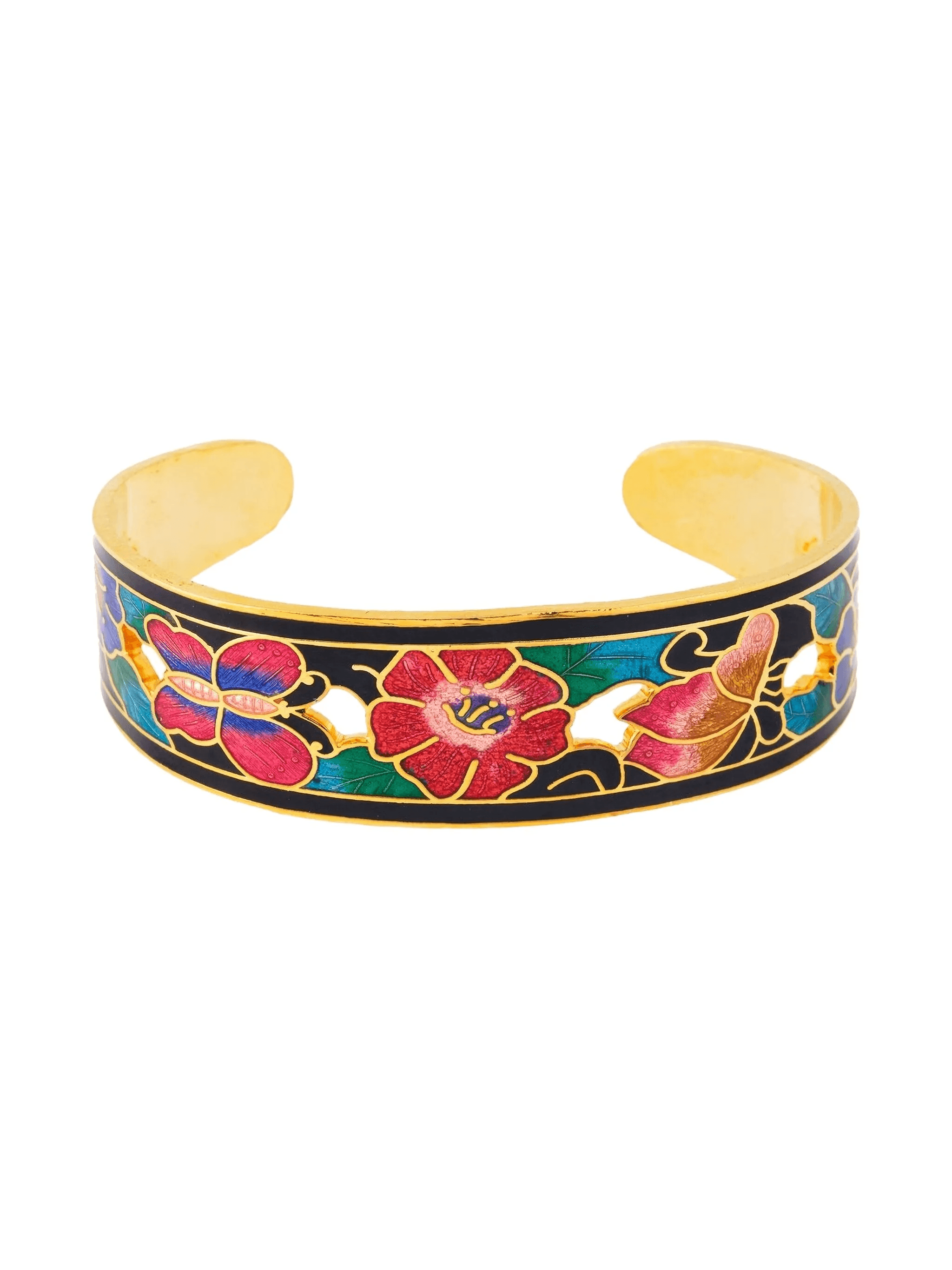 1980s cloisonné cuff bracelet - Image 1