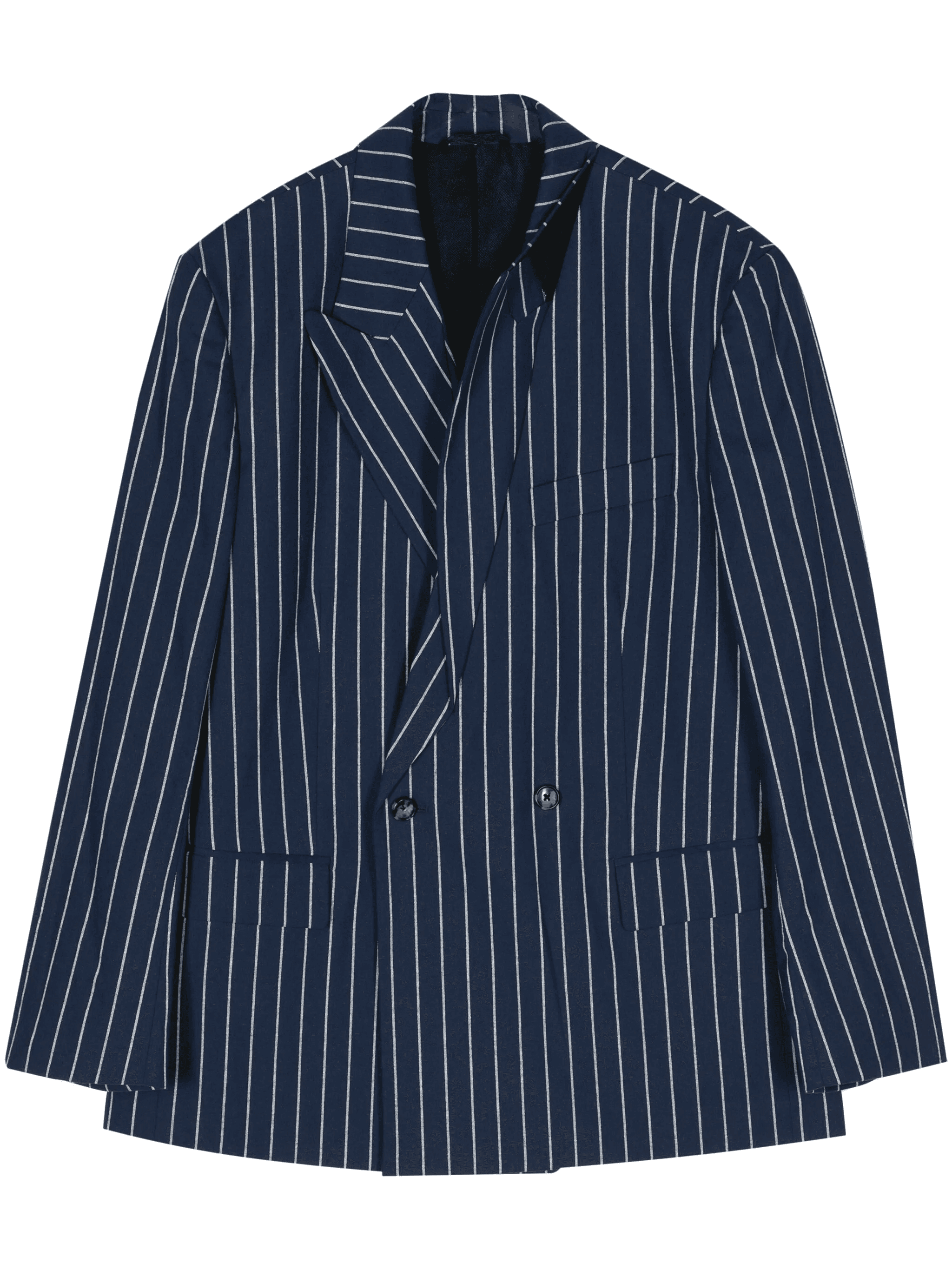 striped double-breasted blazer - Image 1