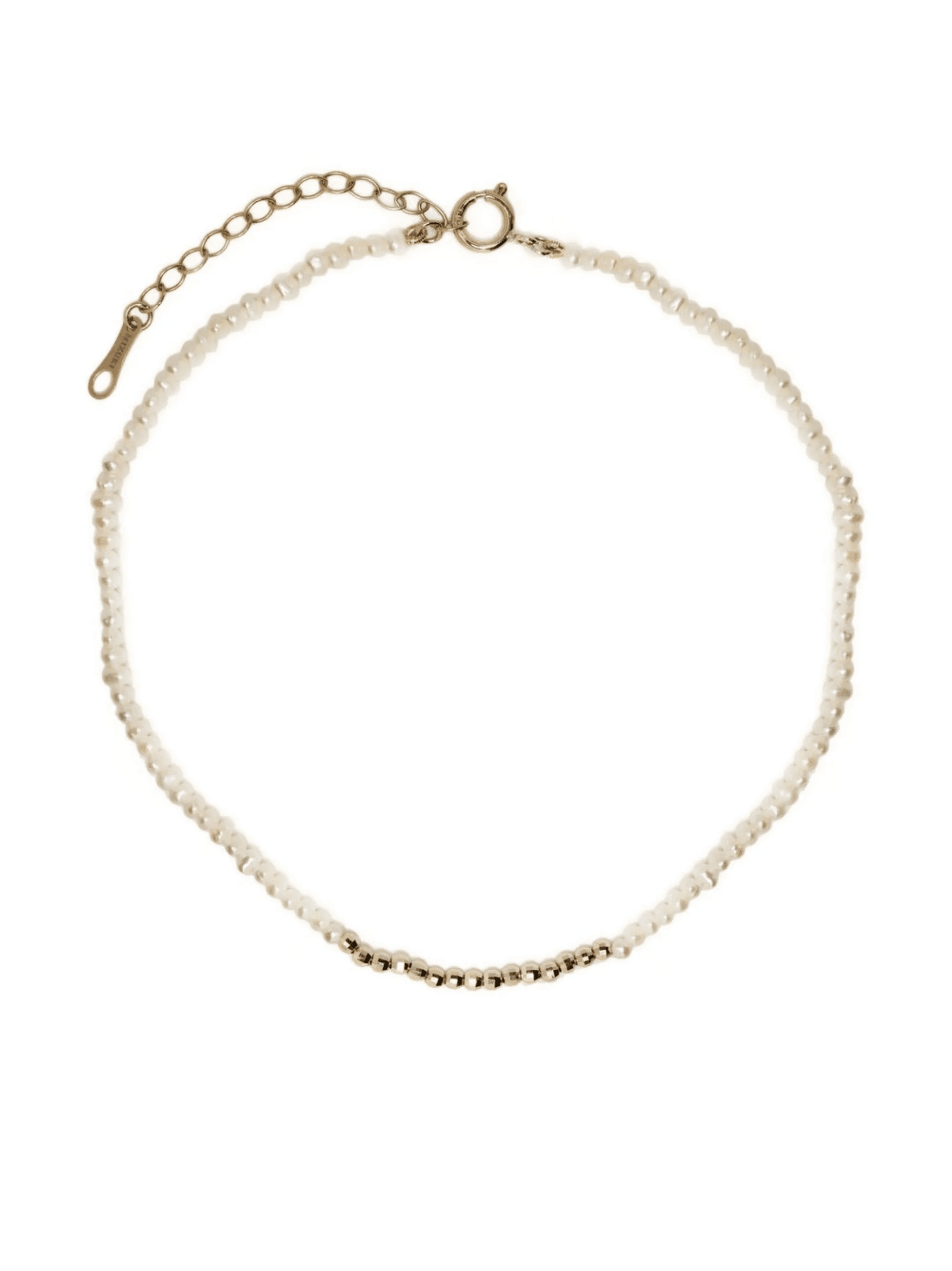 14kt yellow gold pearl anklet - Image 1