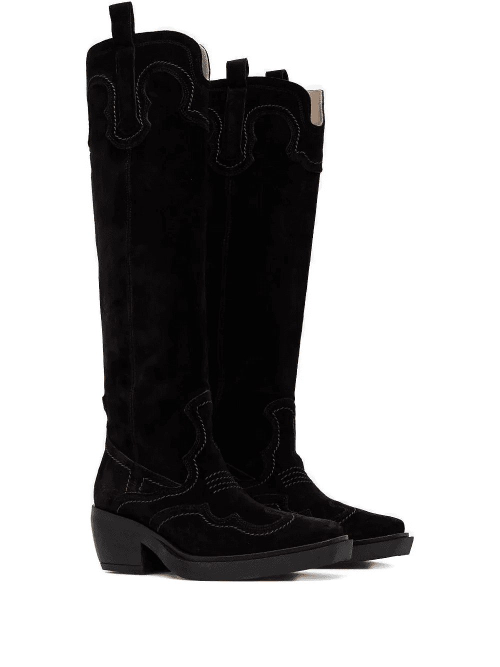 70mm suede-stitch detail knee-high boots - Image 1