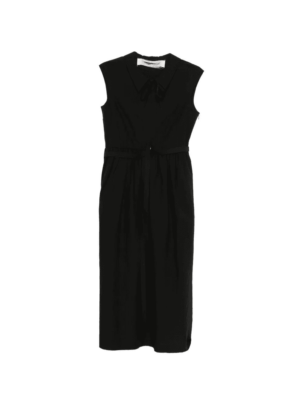 sleeveless belted midi dress - Image 1