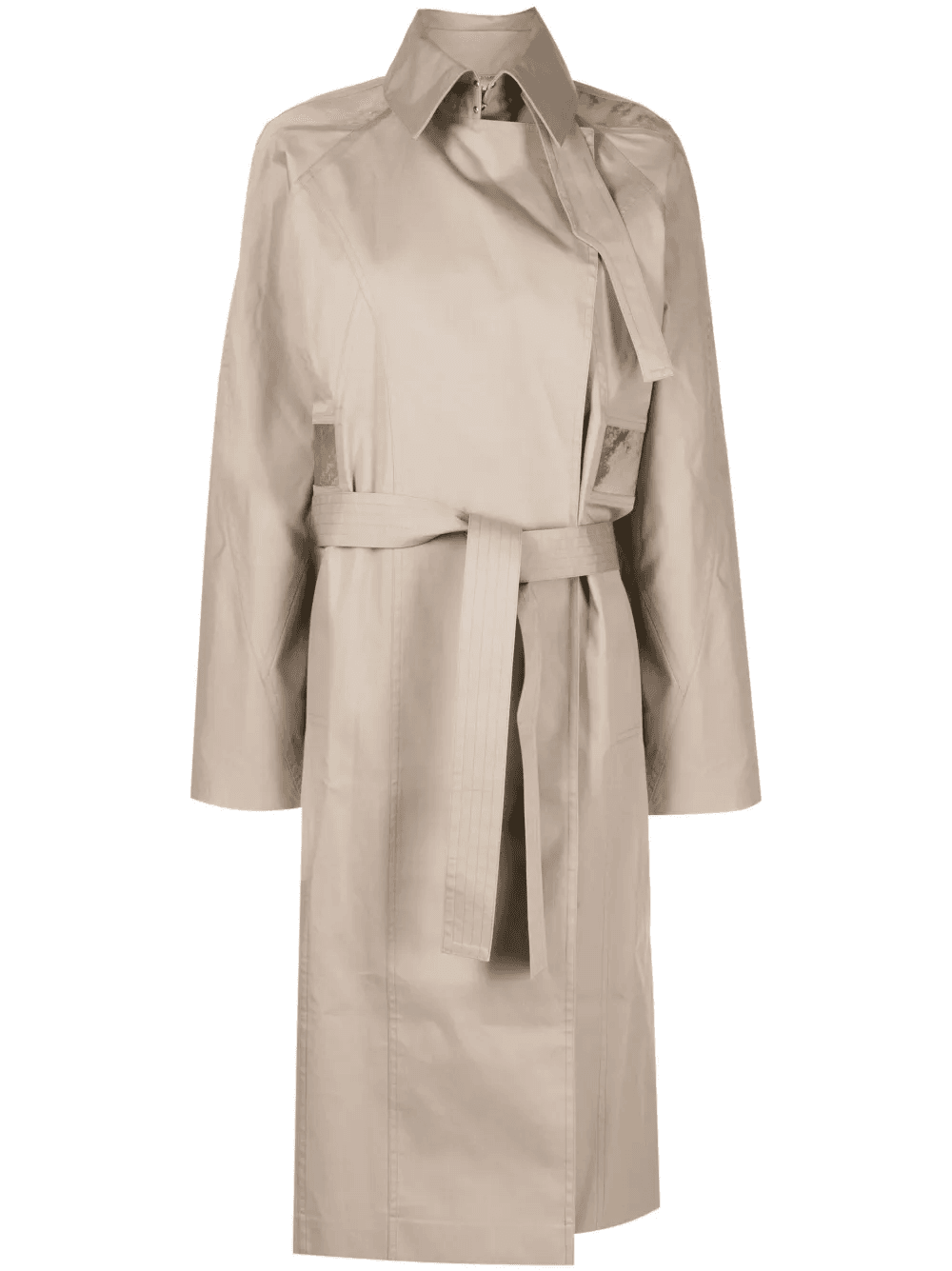 layered belted trench coat - Image 1