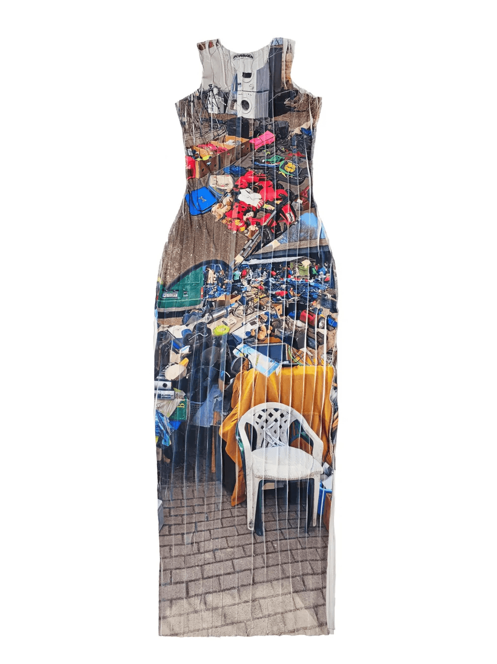 textured round-neck maxi dress - Image 1