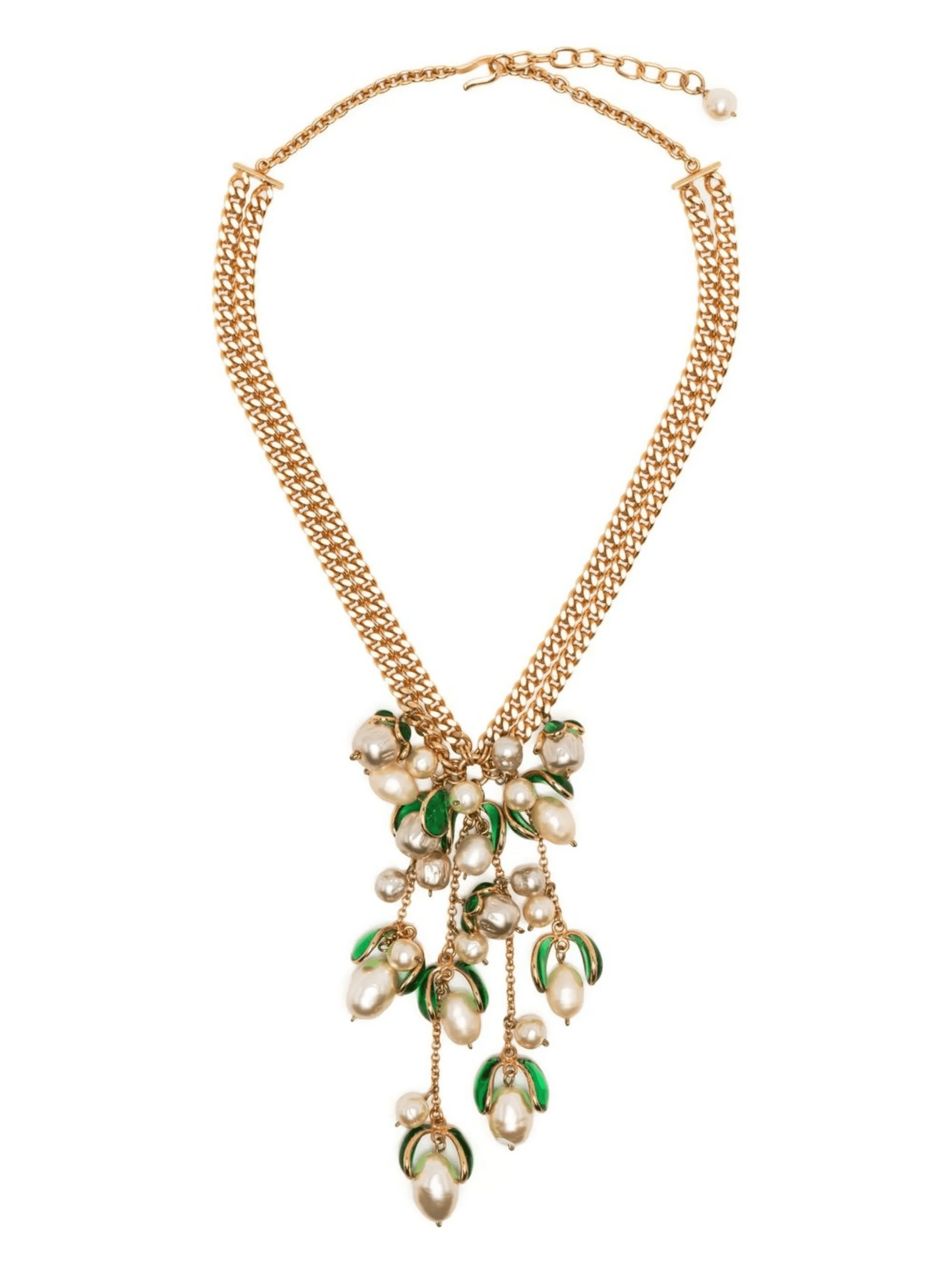 pearl-embellished chain necklace - Image 1