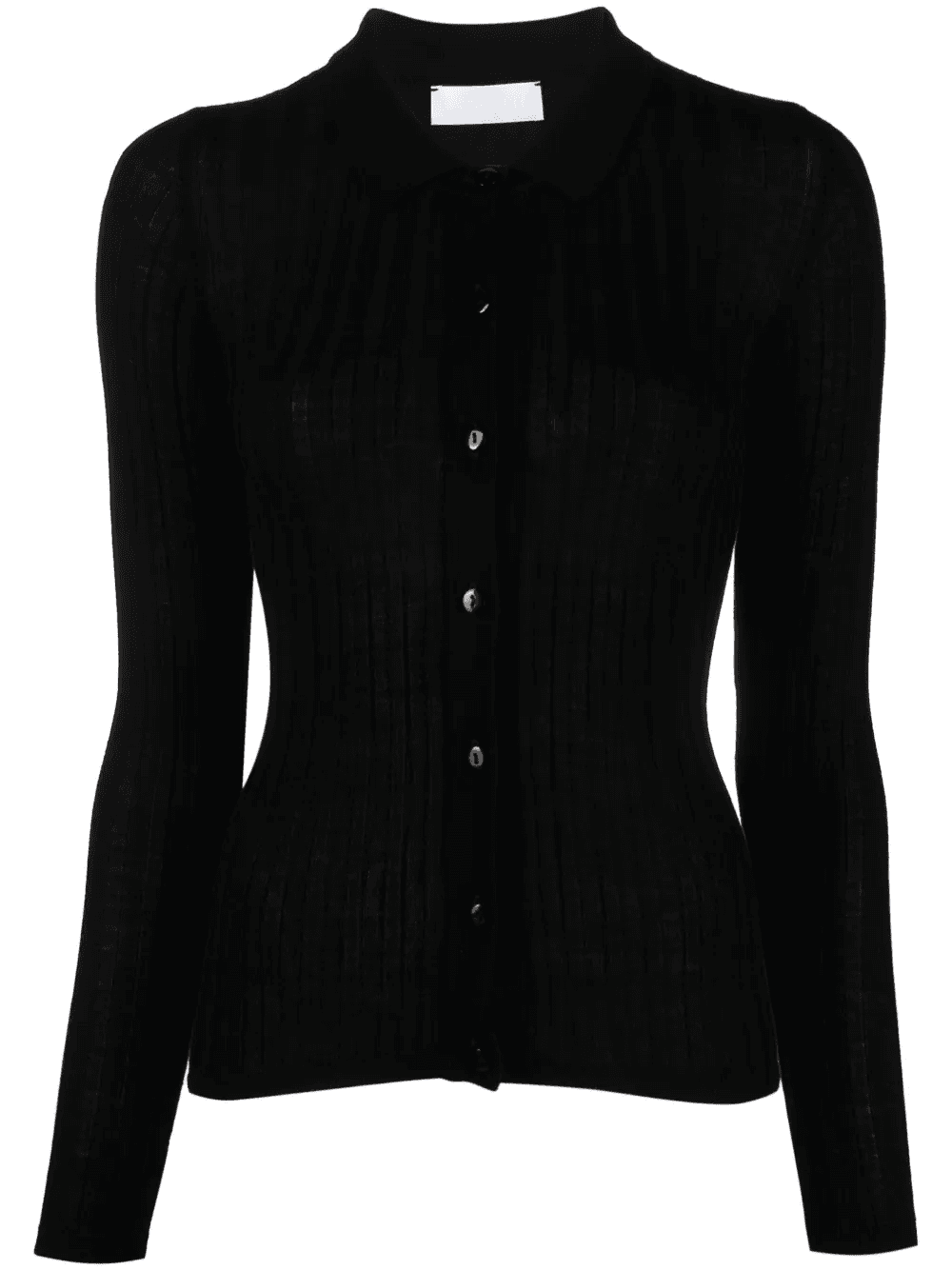 ribbed-knit polo cardigan - Image 1