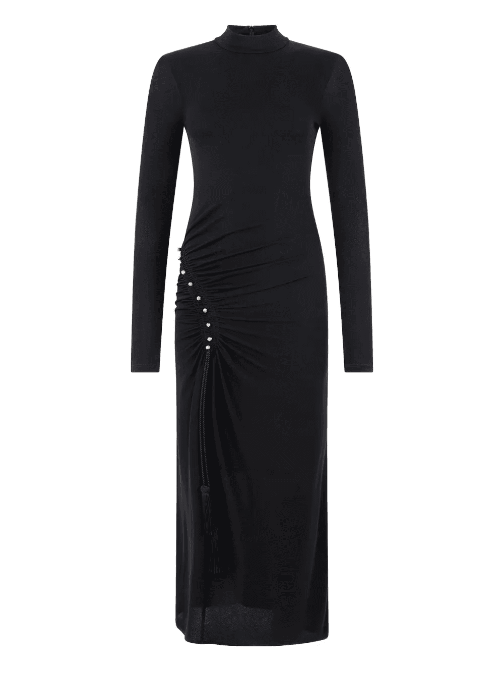 gathered-detail high-neck midi dress - Image 1