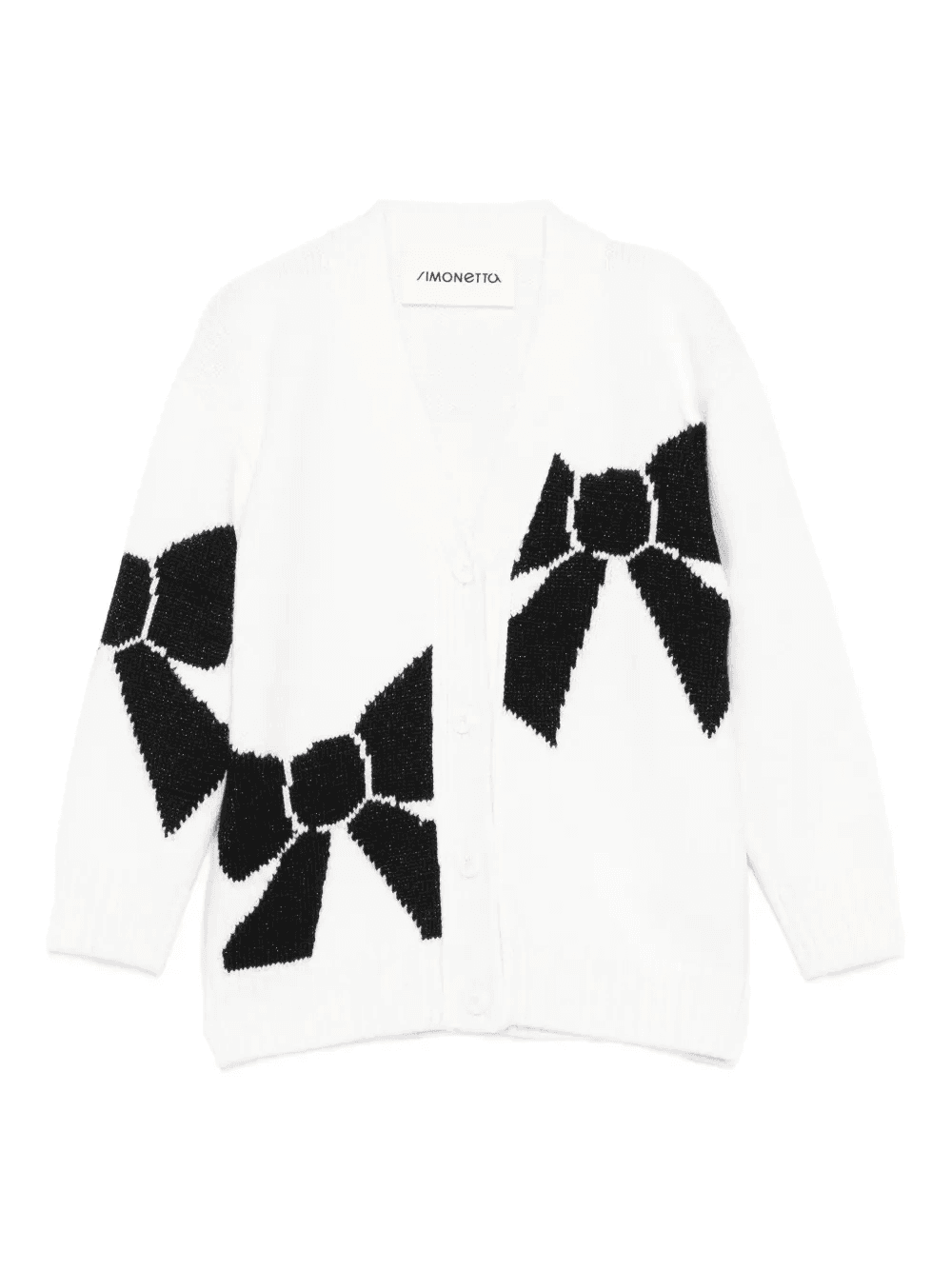 bow-pattern wool cardigan - Image 1