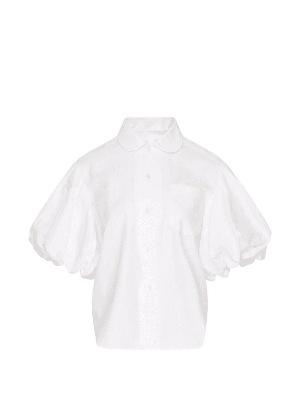 Typewriter puff-sleeve cotton blouse - Image 1