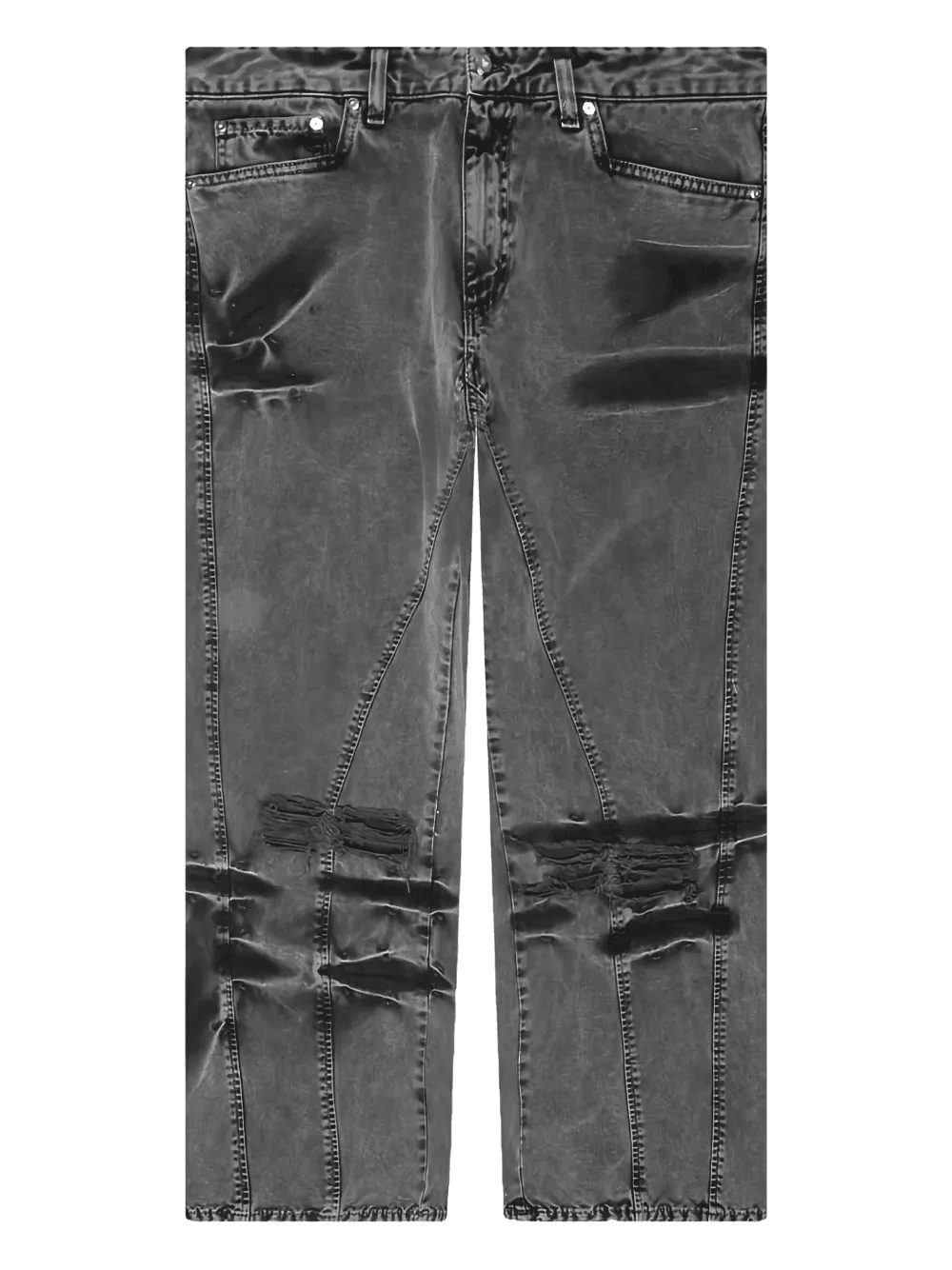 embroidered distressed jeans - Image 1
