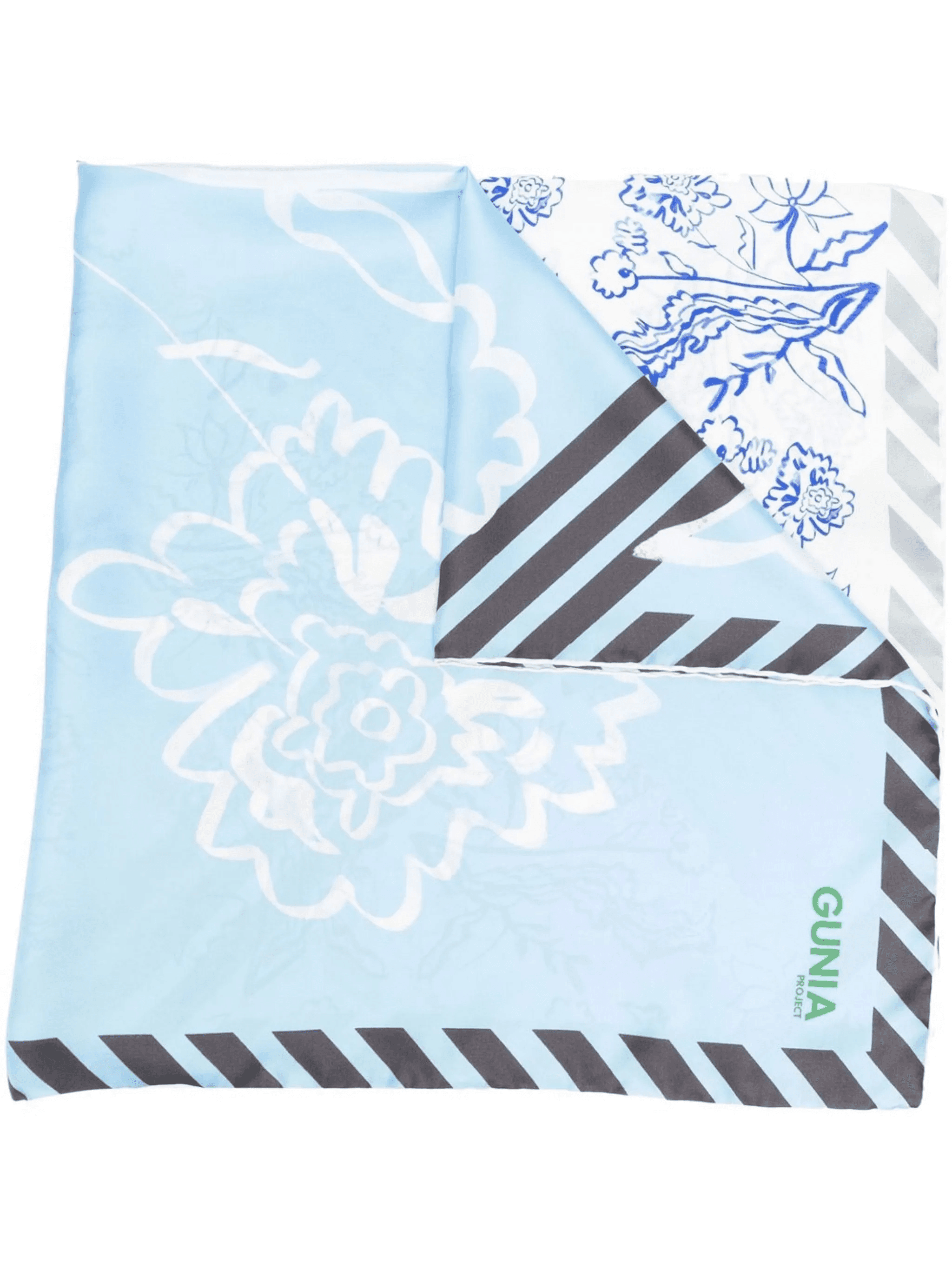 patchwork floral-print silk scarf - Image 1