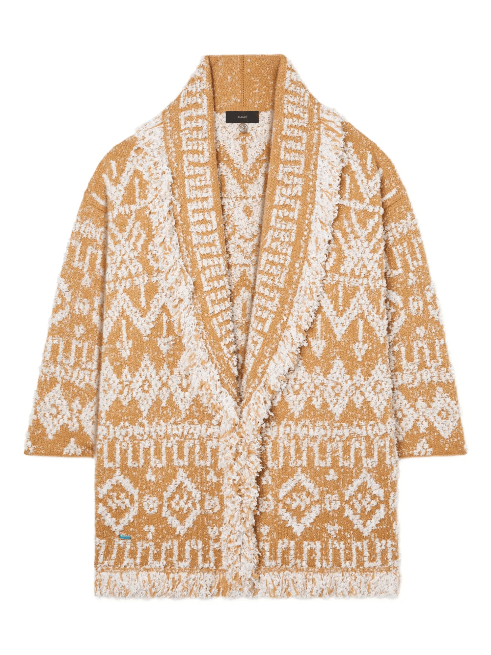 Send Beat geometric-pattern fringed cardi-coat - Image 1