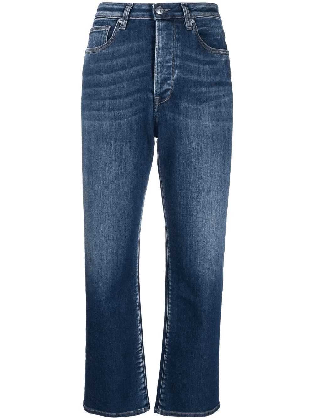 high-rise straight-leg jeans - Image 1