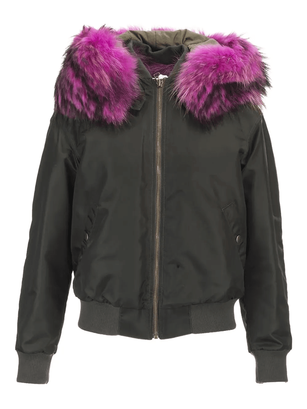 faux fur-trim jacket - Image 1