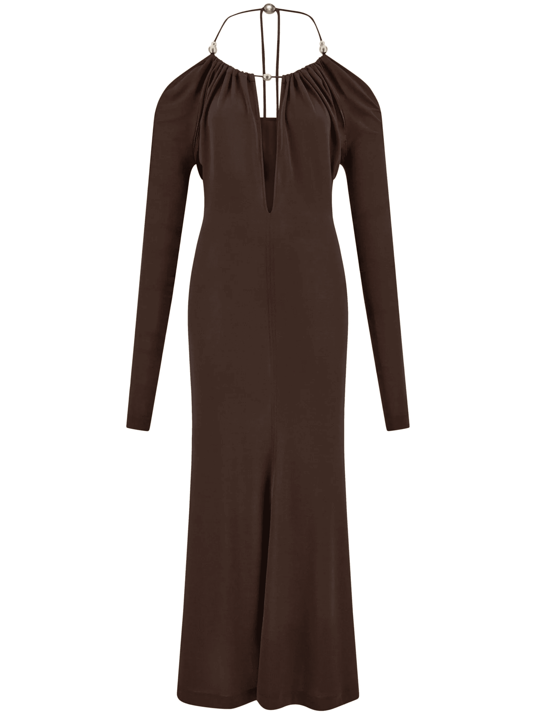 open-back crepe maxi dress - Image 1