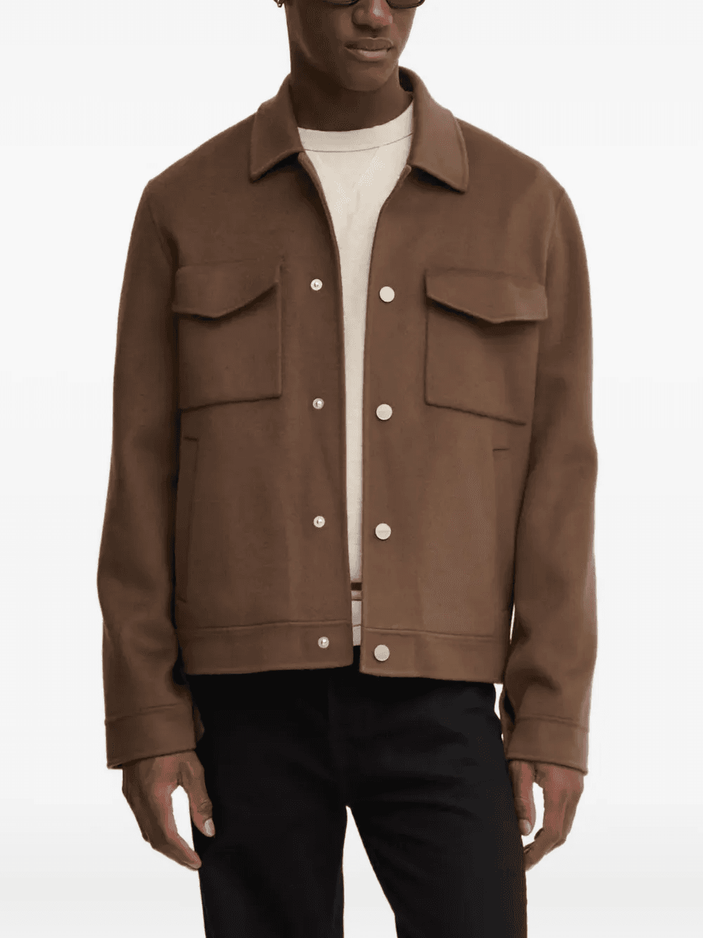 flap-pocket wool jacket - Image 1