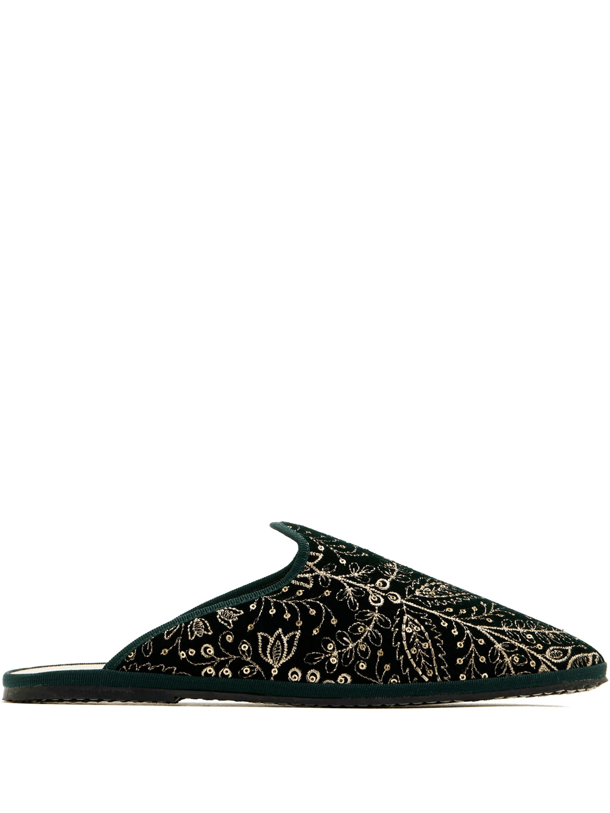 embroidered velvet mules - Image 1