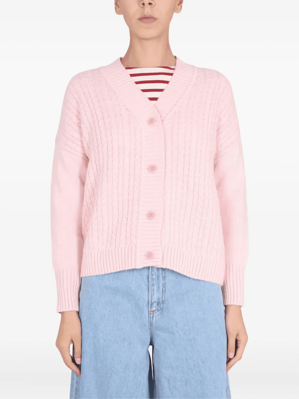 cable-knit buttoned cardigan - Image 1