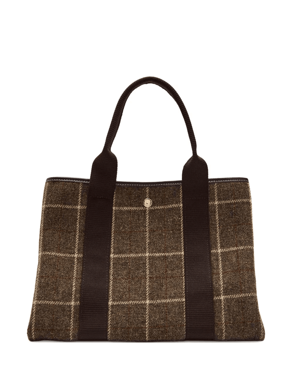 checked wool tote bag - Image 1