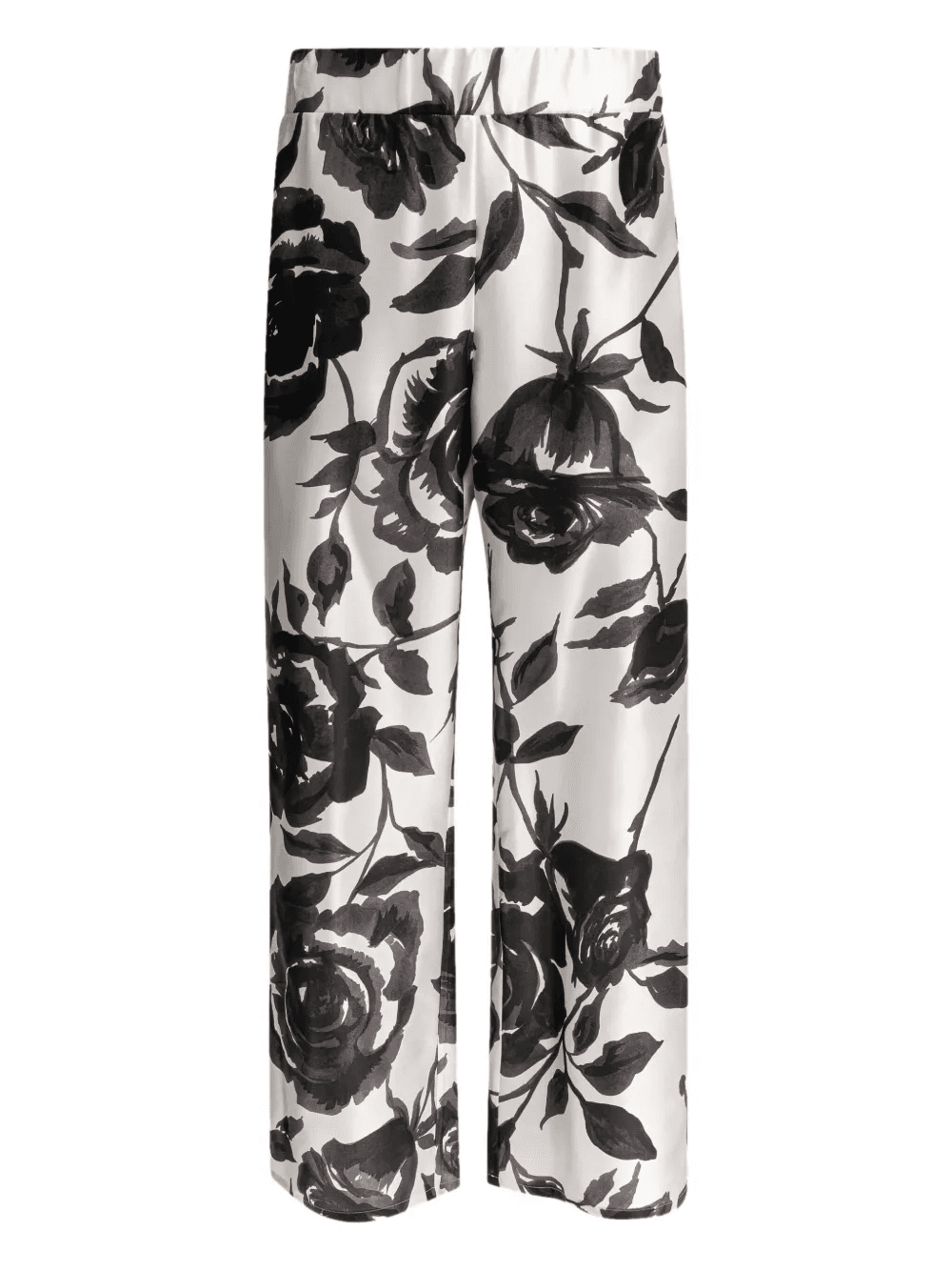 rose-print silk trousers - Image 1