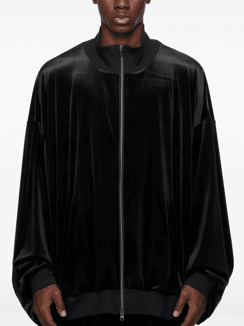 zip-up velvet bomber jacket - Image 1